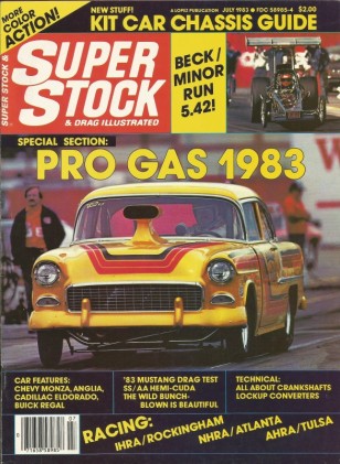 SUPER STOCK 1983 JULY - PRO GAS Spcl, 5.0GT TEST, DeFRANK, R BROWN